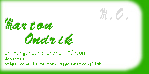 marton ondrik business card